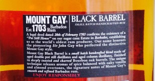 Mount Gay Black Barrel rum review by the fat rum pirate