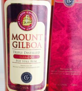 Mount Gilboa Barbados Pot Still Rum Review by the fat rum pirate