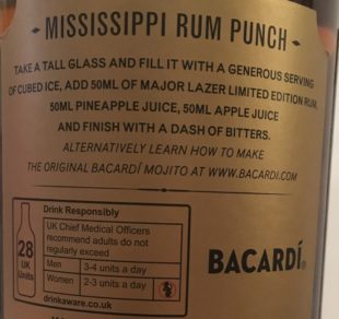 Bacardi Major Lazer Limited Edition rum review by the fat rum pirate