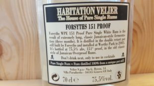 Habitation Velier Forsyths 151 Proof White Rum Review by the fat rum pirate