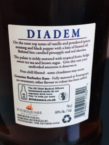 Foursquare Rum Distillery Diadem Rum review by the fat rum pirate