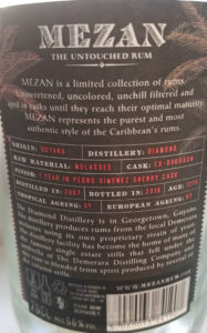 Mezan Diamond Distillery Guyana 2007 P.X. Cask Finish Rum review by the fat rum pirate