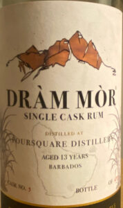 Dràm Mòr Single Cask Rum Foursquare Distillery Aged 13 Years rum review by the fat rum pirate