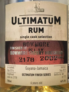 Ultimatum Rum Guyana-Jamaica 6 Years Old Bowmore Finish
