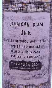 Jamaican Rum JHK Thompson Bros rum review by the fat rum pirate