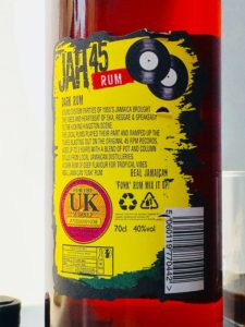 Jah 45 Dark Rum Jamaican Rum review by the fat rum pirate 