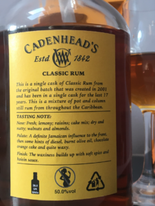 Cadenhead's Classic Rum Aged 17 Years Rum review by the fat rum pirate