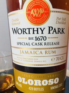 Worthy Park Special Cask Release Oloroso Rum Review by the fat rum pirate