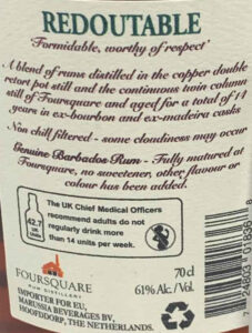 Foursquare Rum Distillery Redoubtable rum review by the fat rum pirate