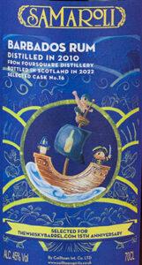 Samaroli Barbados Rum Distilled in 2010 TWB Exclusive 15th Anniversary rum review by the fat rum pirate