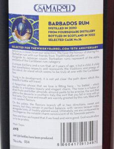 Samaroli Barbados Rum Distilled in 2010 TWB Exclusive 15th Anniversary rum review by the fat rum pirate
