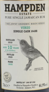 Hampden Estate 2010 VIREO Single Cask #488 TWE Exclusive rum review by the fat rum pirate